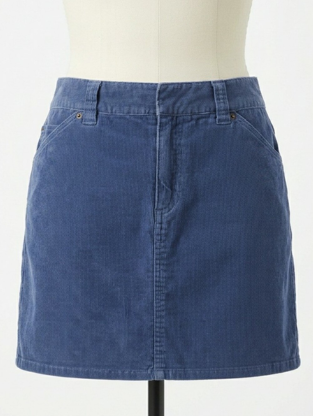 Vintage 90s GAP Blue Corduroy Carpenter Skirt Size 8 Utility